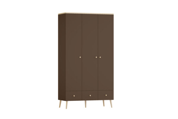 Шкаф Астрид 3 с ящиками темно-коричневый